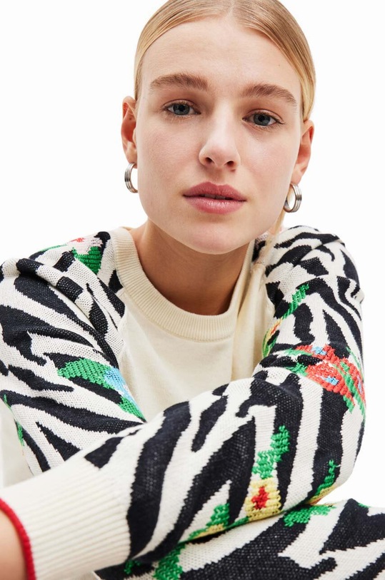 Odzież Desigual sweter bawełniany 23WWJF17 beżowy