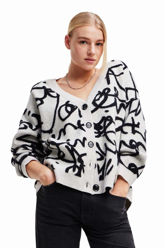 Desigual kardigán mintás bézs 23WWJF40