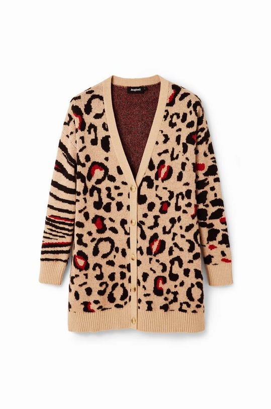 Kardigan Desigual 23WWJF44 WOMAN FLAT KNIT THICK GAUGE JAC 23WWJF44 šarena