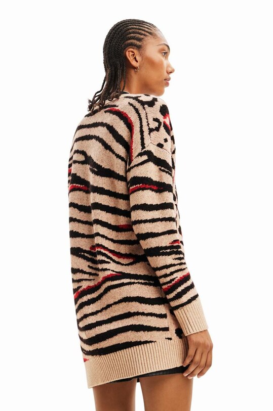 Kardigán Desigual 23WWJF44 WOMAN FLAT KNIT THICK GAUGE JAC 23WWJF44 viacfarebná AW23