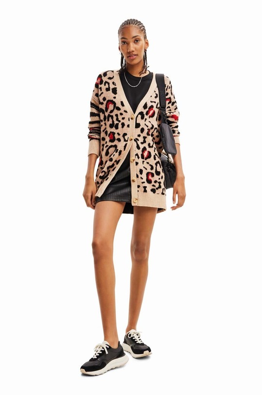Kardigan Desigual 23WWJF44 WOMAN FLAT KNIT THICK GAUGE JAC šarena 23WWJF44