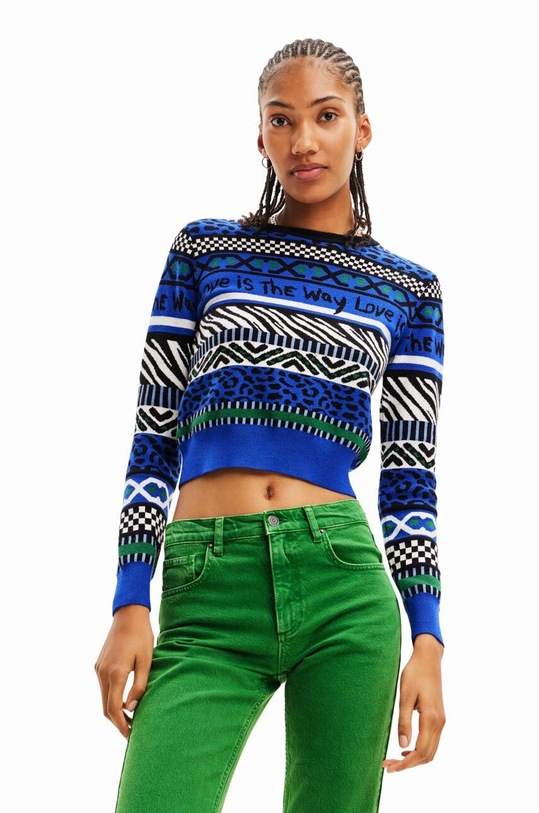 Desigual sweter pozostałe granatowy 23WWJF48
