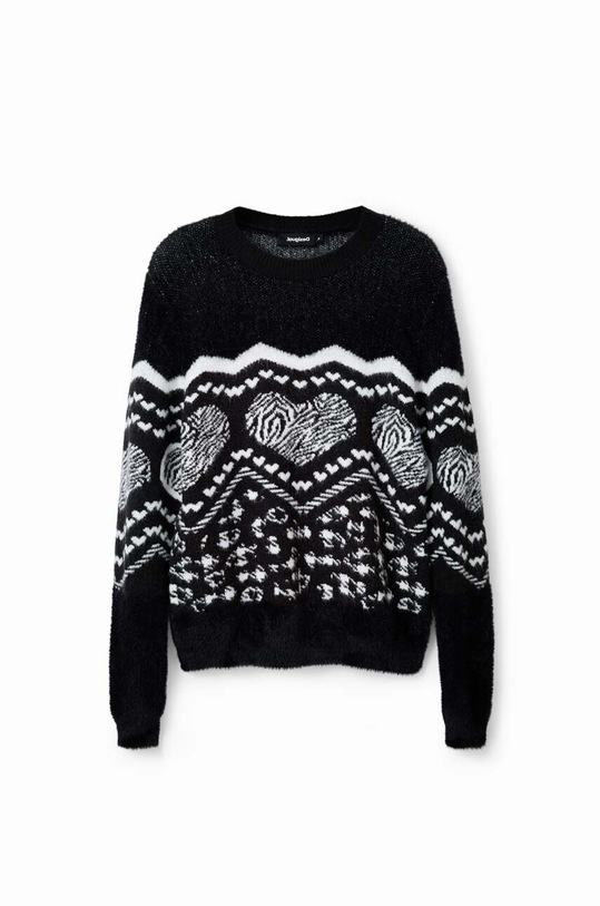 Πουλόβερ Desigual 23WWJF56 μαύρο