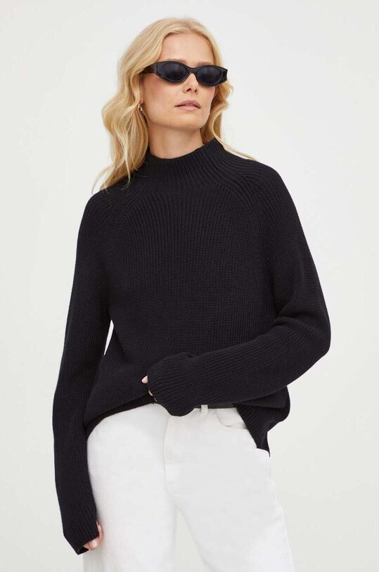 Marc O'Polo sweter bawełniany bawełna czarny 309605960009
