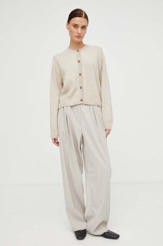 Μάλλινη ζακέτα Marc O'Polo 309608661161 μπεζ AW23