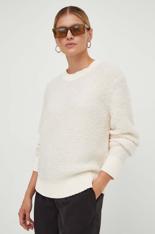 Μάλλινο πουλόβερ Marc O'Polo DENIM μαλλί μπεζ 349618360213