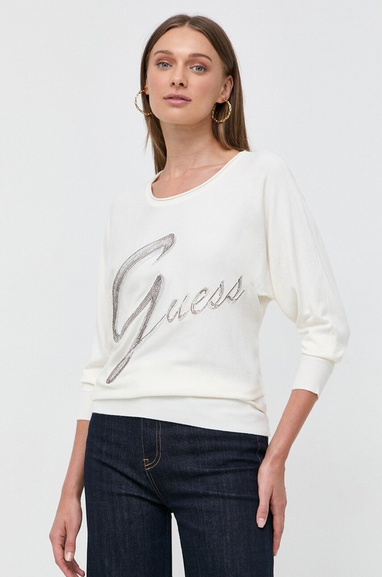 Guess pulóver aplikációval bézs W3BR25.Z2NQ2
