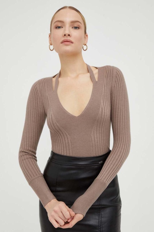 Пуловер Guess W3BR30.Z2V42 кафяв