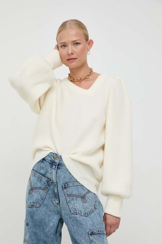 Notes du Nord sweter wełniany beżowy 13282