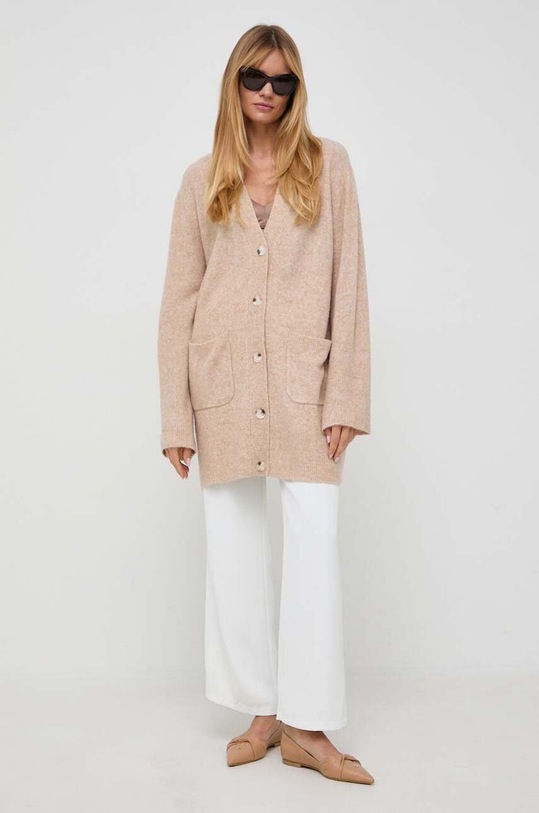 Notes du Nord cardigan din amestec de lana 13289 bej AW23