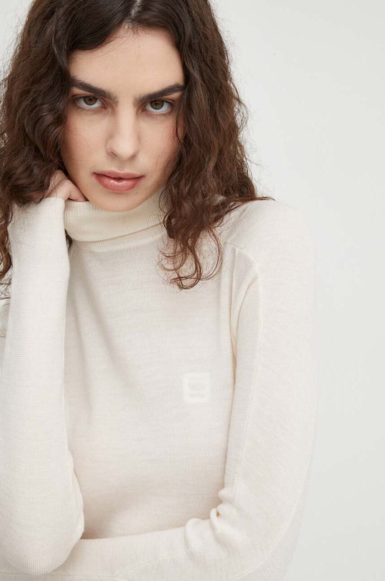 G-Star sweter wełniany wełna beżowy D23678.B692