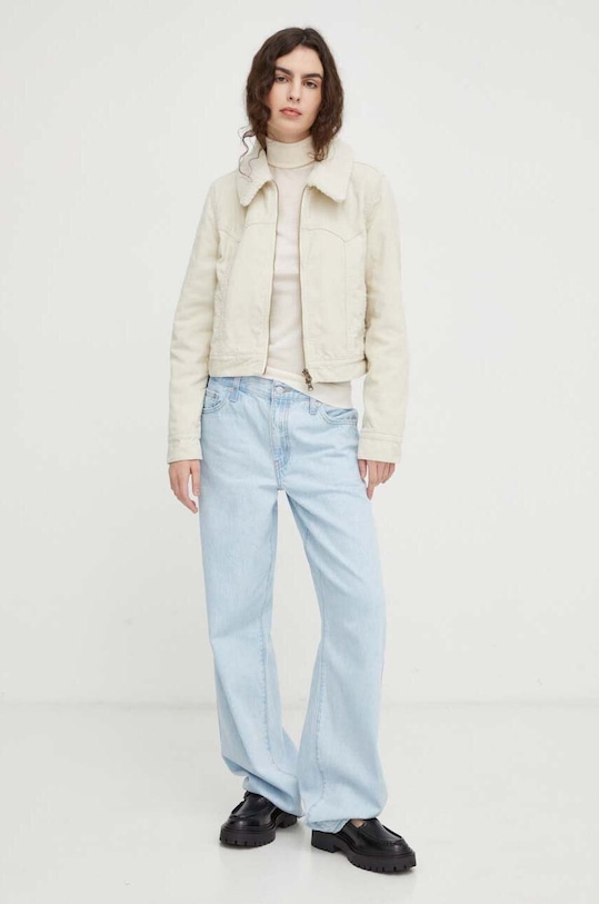 G-Star sweter wełniany D23678.B692 beżowy AW23