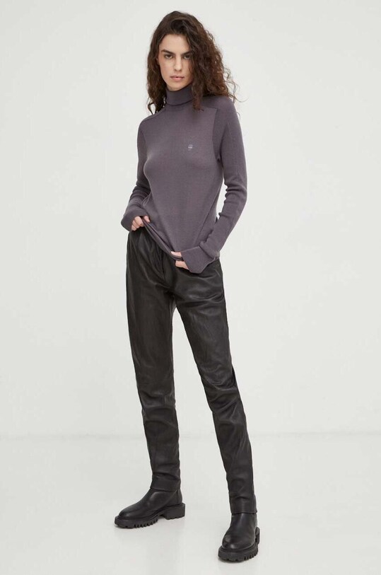 G-Star pulover de lână D23678.B692 violet AW23