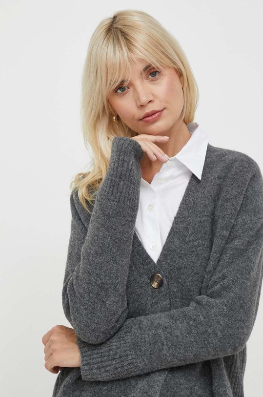 Кардиган з домішкою вовни Pepe Jeans Denisse сірий PL702036.963