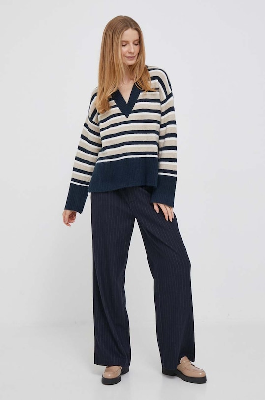 Pepe Jeans sweter z domieszką wełny Debbie PL702084.0AA beżowy AW23