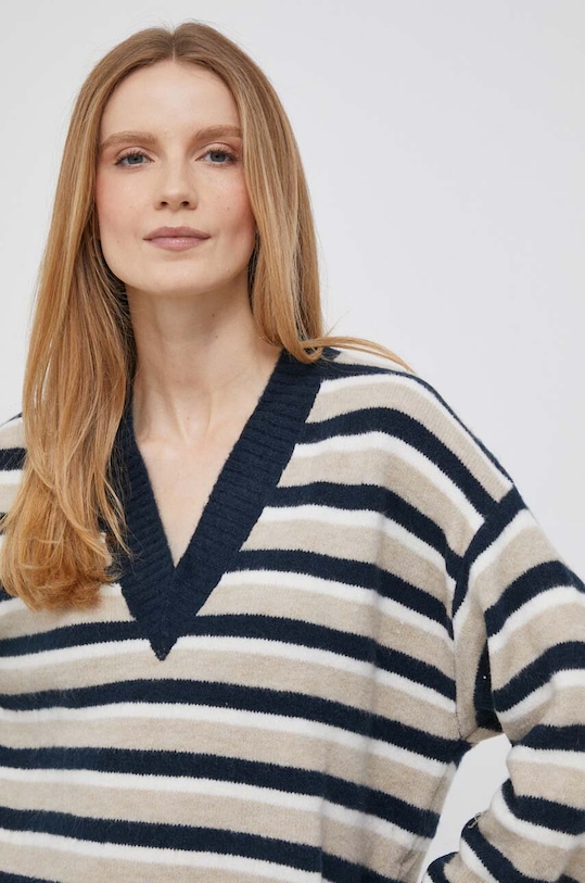 Pepe Jeans sweter z domieszką wełny Debbie beżowy PL702084.0AA