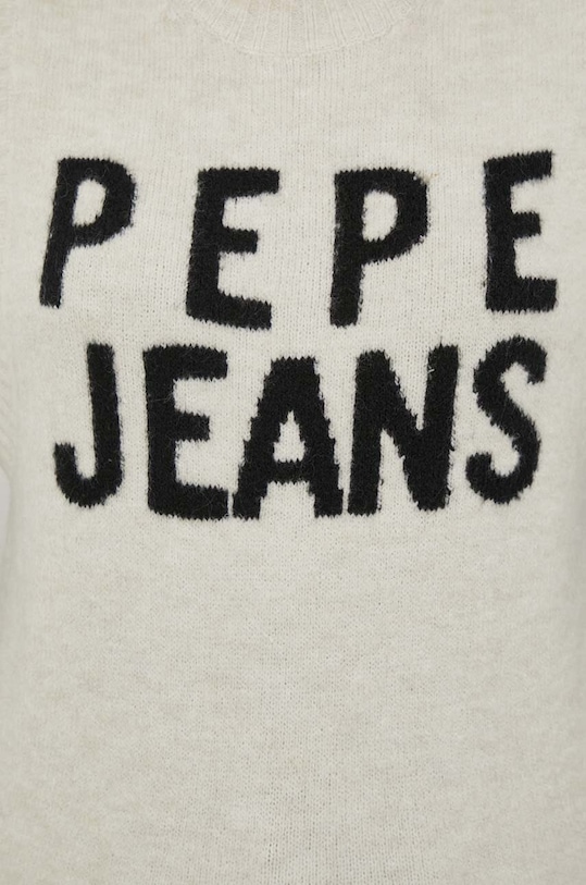 Pepe Jeans kamizelka z domieszką wełny Denisse PL702039.804 beżowy