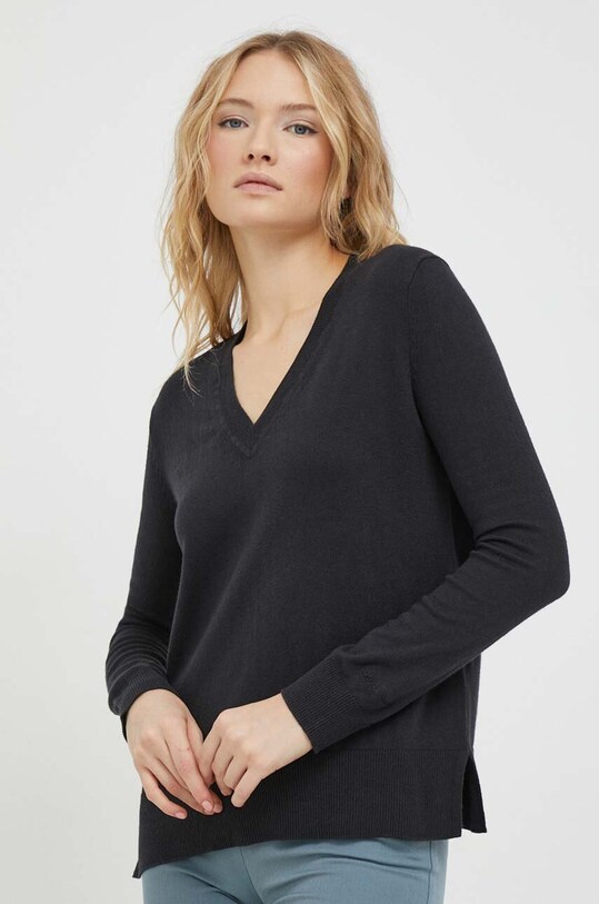 Pepe Jeans sweter z domieszką wełny szpic czarny PL702046.999