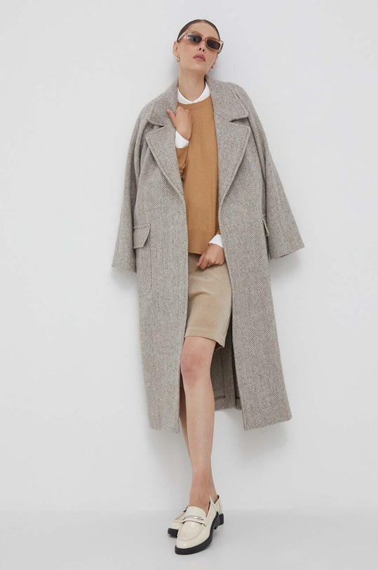 Пуловер с вълна Pepe Jeans PL702047.855 бежов AW23