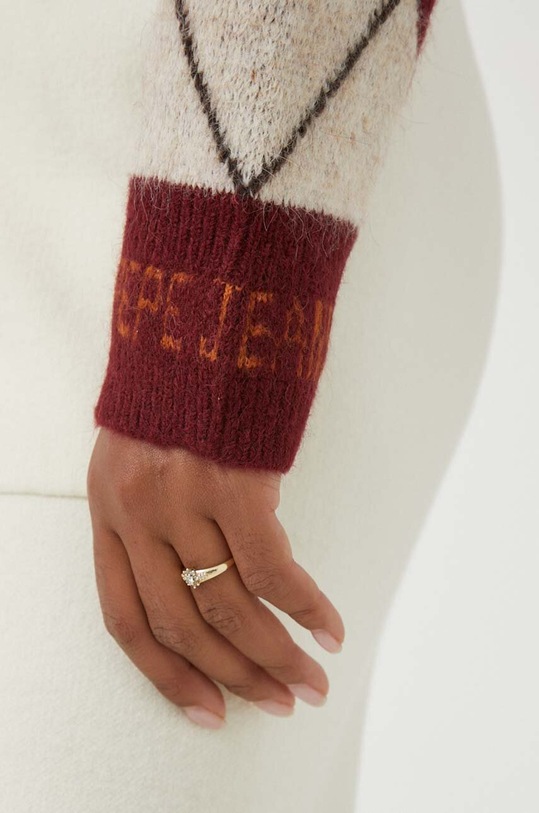 Pepe Jeans sweter z domieszką wełny Eliot PL702055.299 bordowy
