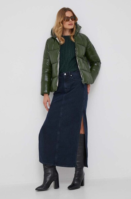 Pepe Jeans sweter z domieszką wełny Elnora PL702060.692 zielony AW23