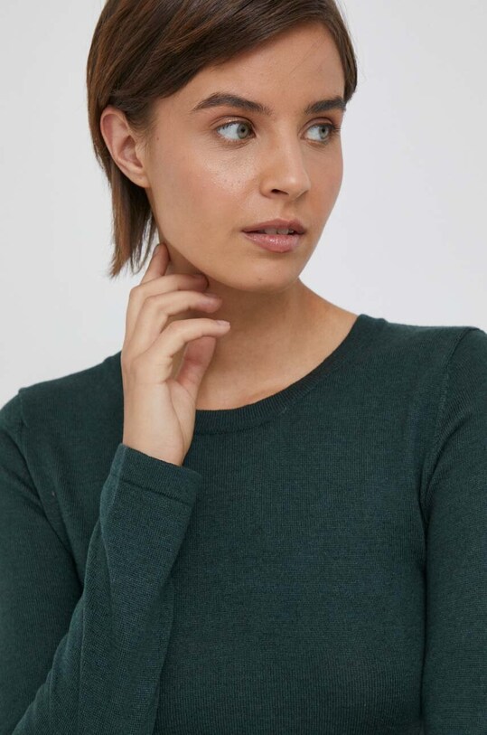 Pepe Jeans sweter z domieszką wełny zielony PL702080.692