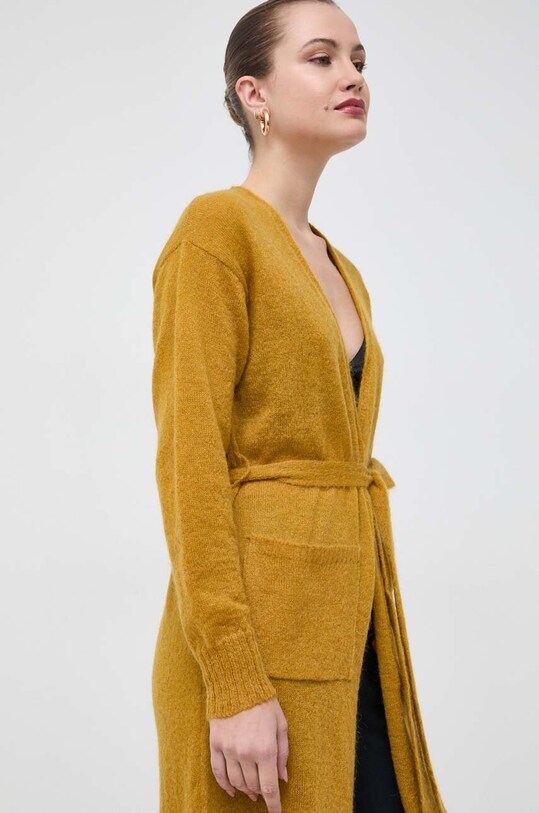 Max Mara Leisure kardigan wełniany żółty 2333460536600