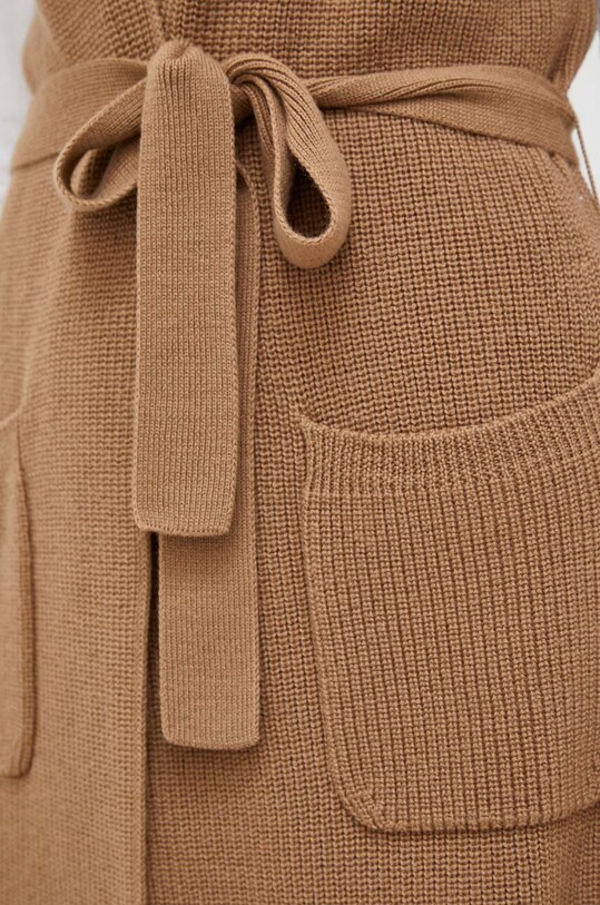 Μάλλινη ζακέτα Max Mara Leisure 2333560336600 καφέ