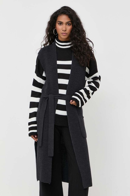 Μάλλινη ζακέτα Max Mara Leisure μαλλί γκρί 2333560336600