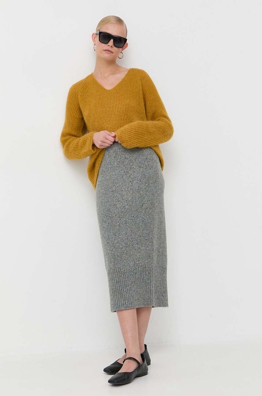 Max Mara Leisure sweter wełniany 2333660836600 żółty AW23