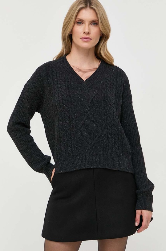 Max Mara Leisure sweter wełniany szpic czarny 2333661336600
