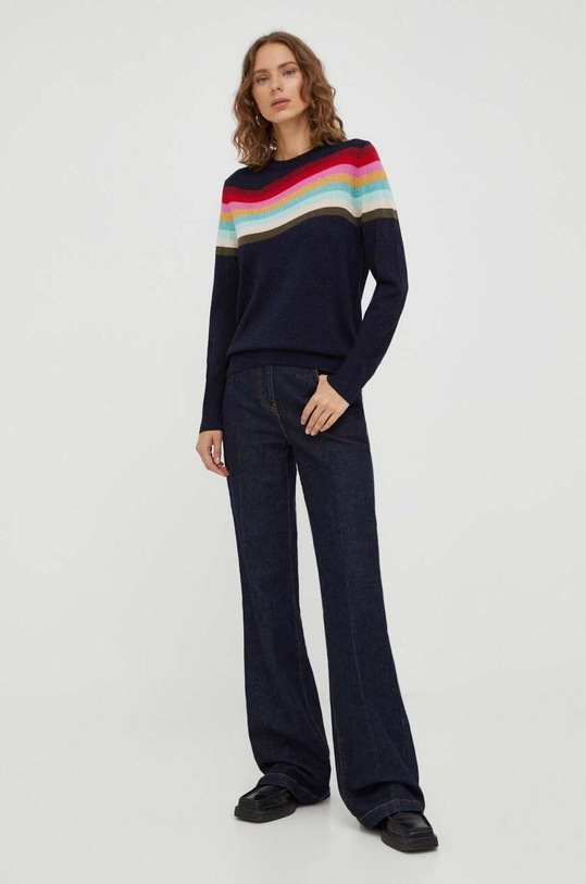 Vuneni pulover PS Paul Smith okrugli mornarsko plava W2R.332N.L31107