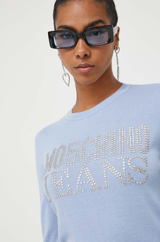 Шерстяной свитер Moschino Jeans 0908.8207 голубой