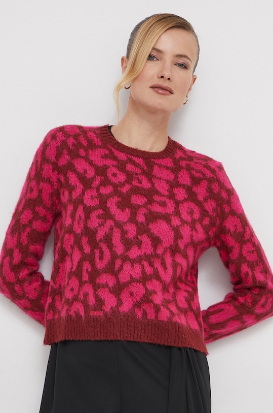 United Colors of Benetton gyapjúkeverék pulóver rózsaszín 1VAAE108O.2L3