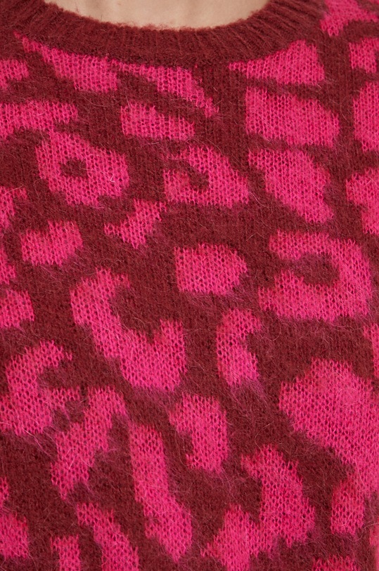 United Colors of Benetton gyapjúkeverék pulóver 1VAAE108O.2L3 rózsaszín