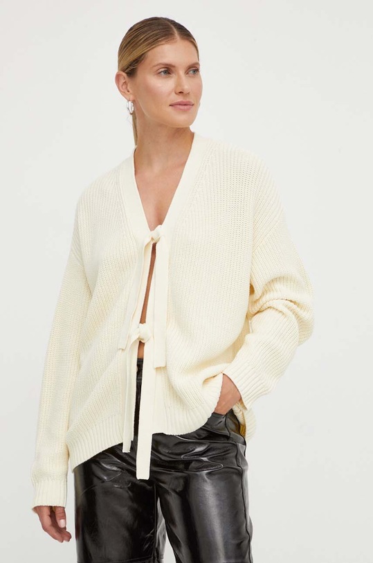 Résumé kardigan bawełniany bawełna beżowy 18691029