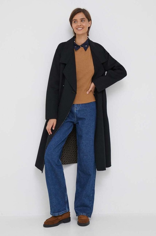 United Colors of Benetton gyapjú mellény 122ND106I.70G barna AW23