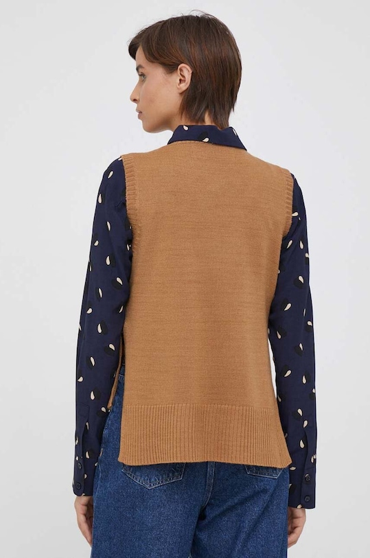 Ruházat United Colors of Benetton gyapjú mellény 122ND106I.70G barna