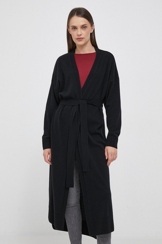 United Colors of Benetton kardigan wełniany 1044D602C.100 czarny AW23