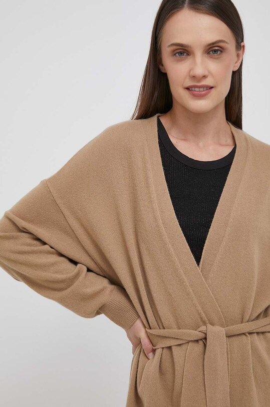 Μάλλινη ζακέτα United Colors of Benetton μαλλί καφέ 1044D602C.34A