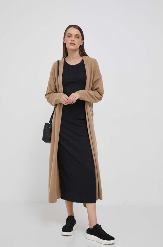 Μάλλινη ζακέτα United Colors of Benetton 1044D602C.34A καφέ AW23
