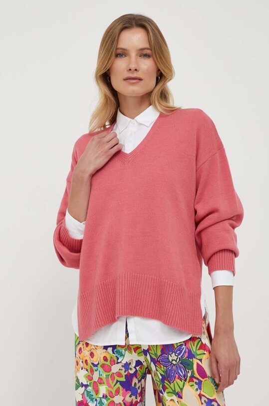 United Colors of Benetton pulover de lana roz 122ND4017.11F