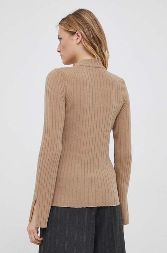 Odzież United Colors of Benetton sweter wełniany 1044D201X.34A brązowy