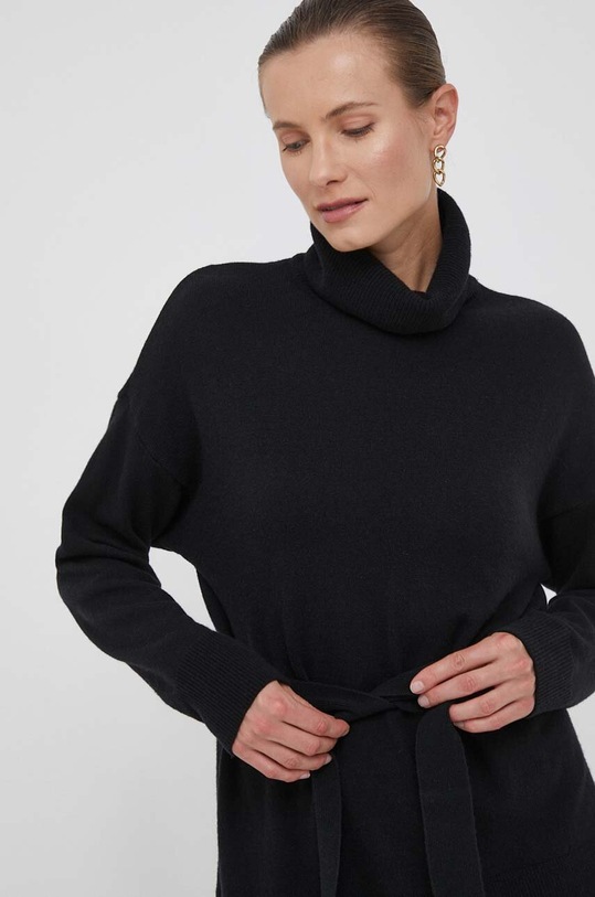 United Colors of Benetton gyapjú pulóver fekete 1044D201Z.100