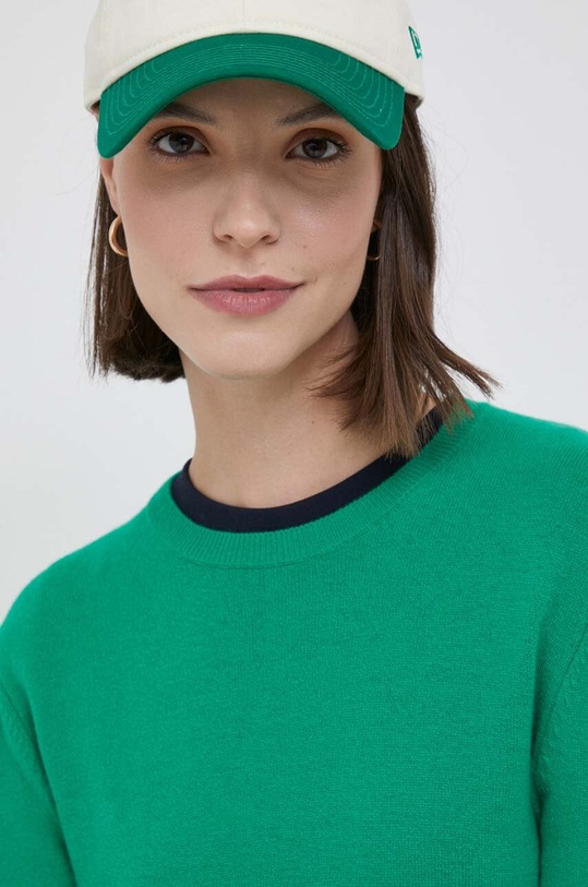 Вълнен пуловер United Colors of Benetton зелен 1002D1K01.0M3