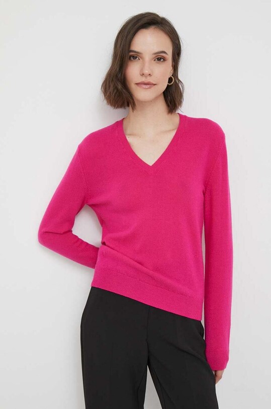 Μάλλινο πουλόβερ United Colors of Benetton μαλλί ροζ 1002D4488.2L3