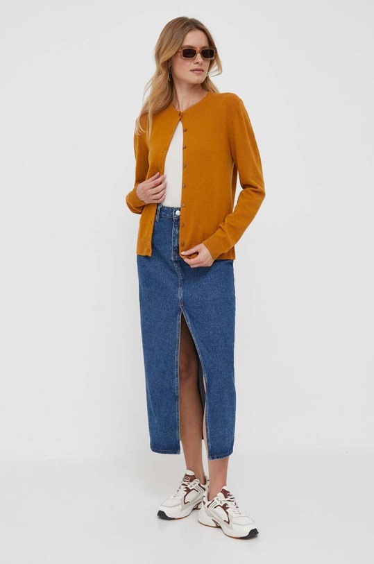 Шерстяной кардиган United Colors of Benetton 1002D5485.072 коричневый AW23