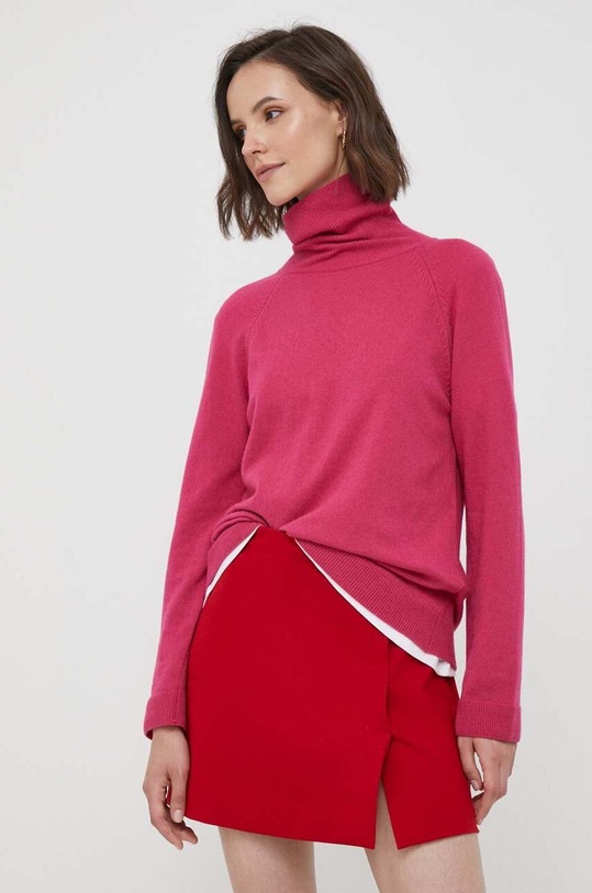 United Colors of Benetton sweter z domieszką wełny z domieszką wełny różowy 1035D2551.2E8