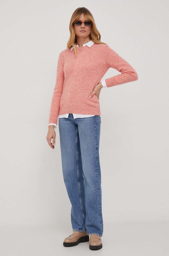 Vlnený sveter United Colors of Benetton 103ME1N23.5A9 ružová AW23