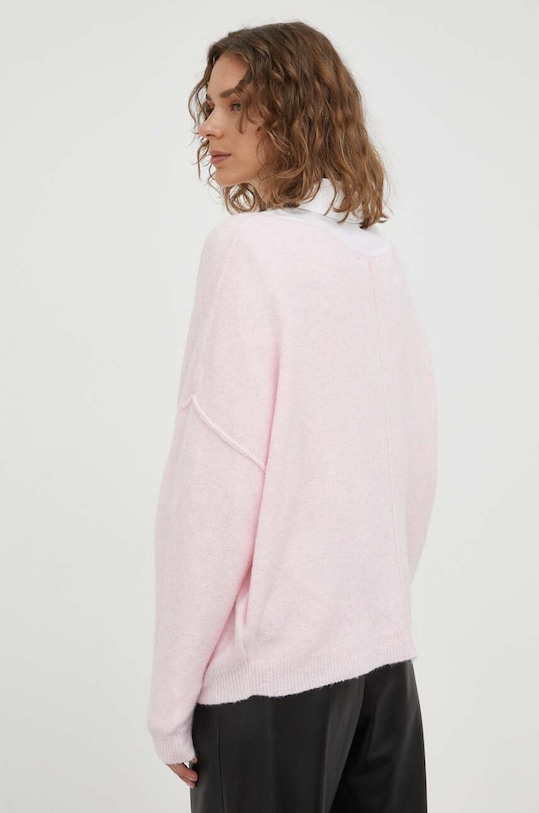 Odzież American Vintage sweter z domieszką wełny DAM225H23 różowy